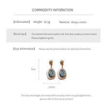 Oil-drop Oval Resin Earrings for Women 2025  Korean Fashion French Retro Earrings Versatile High-end Luxury Designer Jewelry