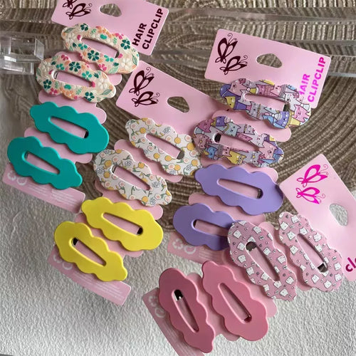 2023 New Cartoon Cute Printed Hairpins Set Women Girls Child Hairgrips Hair Clips Pins Barrettes Accessories Hairclip Headdress