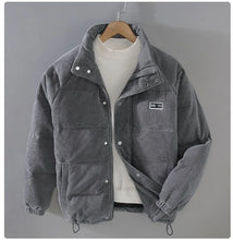 Winter New Men's Jacket Warm Corduroy Cotton Padded Jackets Simple Bread Men Clothing Parkas Coats for Men