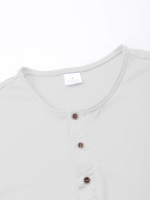 Men's Short Sleeve Henley Neck T-shirt Solid Color Male Tops Slim Fit Button Neck Casual Cozy Tshirt Streetwear S-XXXL