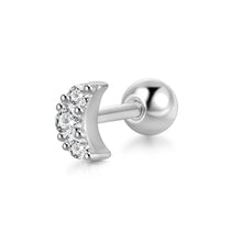 CANNER 1PC Real 925 Silver Stud Earring Small Zircon Earrings For Women Ear Bone Nail Lip Piercing Body Wedding Gifts Jewelry