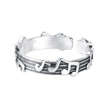 Korean Style Music Symbol Rings for Men Women Jewelry Gifts Adjustable Size