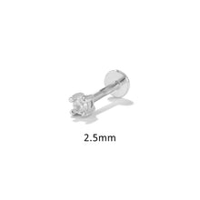 1PCS Piercing Earrings 925 Sterling Silver Stud Earring For Women Bling Zircon 1.5MM/2MM/2.5MM Cartilage Pendientes Fine Jewerly