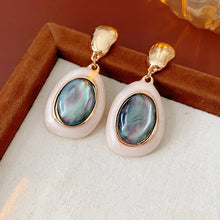 Oil-drop Oval Resin Earrings for Women 2025  Korean Fashion French Retro Earrings Versatile High-end Luxury Designer Jewelry