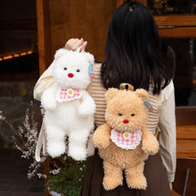 ZU Kawaii Plush Backpacks Stuffed Animal Teddy Dog Poodle Bear Bags Cute Children Teenager Gifts Soft School Backpack