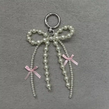 2025 New Korean Fashion Sweet Pearl Bow Keychain Heart Pendant Keyring Y2K Ins Aesthetic Holder for Girl Bag Pendant Accessories