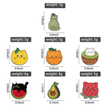 Fruit Collection Enamel Pins Custom Strawberry Lemon Kiwi Fruit Watermelon Brooches Lapel Badges Funny Cat Jewelry Gifts For Kid