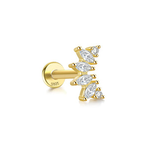 CANNER 1PC Real 925 Silver Stud Earring Small Zircon Earrings For Women Ear Bone Nail Lip Piercing Body Wedding Gifts Jewelry