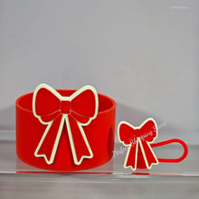 Cute Bow Silicone Boot Bottom Sleeve Cover for Stanley Tumbler Cup Protection Case 10mm Straw Covers Cap For Stanley Cup