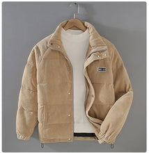 Winter New Men's Jacket Warm Corduroy Cotton Padded Jackets Simple Bread Men Clothing Parkas Coats for Men