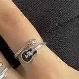 Korean Guitar Ring Adjustable Opening Jewelry Accessories Gift