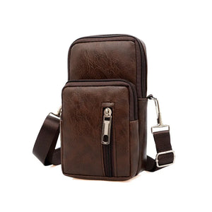 Men's PU Leather Waist Packs Bolsas Phone Pouch Bags Men Handbag Bag Small Chest Shoulder Belt Bag Trend Crossbody Bags Purse