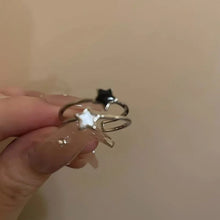 Korean Kpop Fashion Star Zircon Rings for Women Girls Double Layer Open Ring Aesthetic Jewelry Y2k Accessories 2025 New Trend