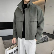 Winter Men Clothing Short Woolen Jackets for Men High-end Stand-up Collar Korean Fashion Zipper Loose Casual Coats Men