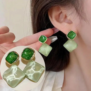 925 Silver Needle Korean Fashion Colorful Cube Crystal Earrings For Women Jewelry 2024 Trending New Sweet Zircon Stud Earrings
