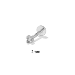 1PCS Piercing Earrings 925 Sterling Silver Stud Earring For Women Bling Zircon 1.5MM/2MM/2.5MM Cartilage Pendientes Fine Jewerly