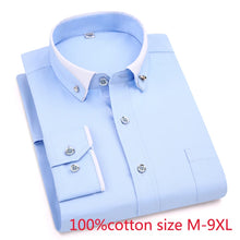 new arrival fashion male Solid 100% Cotton Oversized formal Youth spring men's shirt long sleeve high quality plus size M-9XL