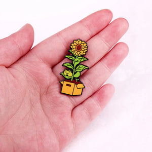 A3128 Cartoon Plant Sunflower Brooch for Clothes Men Women's Enamel Pin Lapel Pins for Backpack Badges Decoration For gardener