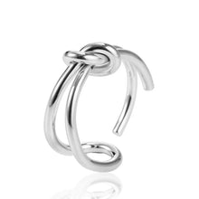 Elegant Korean Two Circle Women Cool Girls Adjustable Open Ring Finger Ring Party Accessories Knot