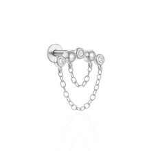 CANNER 1PC Ins Simple Flat Head Pierced Stud Earring Women 925 Sterling Silver Ins Tassel Chain Marquise Earring Party Gift