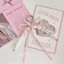2025 New Korean Fashion Sweet Pearl Bow Keychain Heart Pendant Keyring Y2K Ins Aesthetic Holder for Girl Bag Pendant Accessories