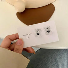 Korea Cute Transparent Bears Earrings Delicate Simple Earring Temperament INS Cool Fashion Jewelry Female Stud Earrings