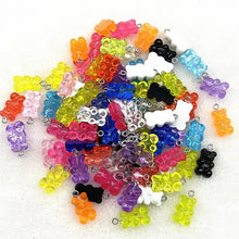 10Pcs Candy Bear Pendant Charms for Necklace Bracelet Earrings Jewelry Making Diy Findings Resin Bears Christmas Making