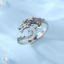 Eudora 925 Sterling Silver Cool Dragon Adjustable Ring for Men Women Temperament Personality Dragon Ring vintage Jewelry Gift