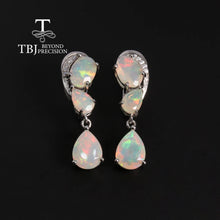 Luxury Drop earrings Natural Opal gemstones with 925 sterling silver elegantly designed women's daily wear fashion gift