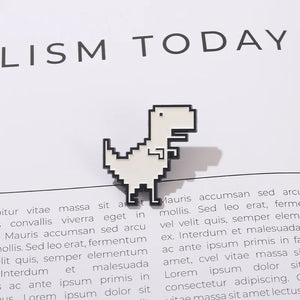 recreational pixel style dinosaur carton metal design Badges Brooch Enamel Pins label Bag Backpack hat Jewelry gift