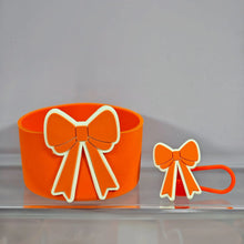 Cute Bow Silicone Boot Bottom Sleeve Cover for Stanley Tumbler Cup Protection Case 10mm Straw Covers Cap For Stanley Cup