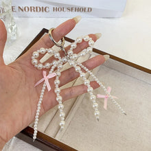 2025 New Korean Fashion Sweet Pearl Bow Keychain Heart Pendant Keyring Y2K Ins Aesthetic Holder for Girl Bag Pendant Accessories
