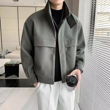 Winter Men Clothing Short Woolen Jackets for Men High-end Stand-up Collar Korean Fashion Zipper Loose Casual Coats Men