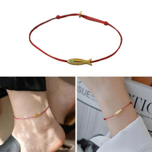 Red string Fish bracelet for women cute fish blue string adjustable bracelet handmade jewelry minimalist ethnic jewelry