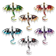 Enamel Dragon Brooches For Women Men 6-color Rhinestone Flying Legand Animal Party Office Brooch Pins Gifts