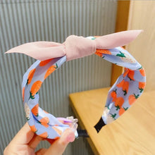 2023 Spring Korean Cloth Strawberry Rabbit Ear Bow Hairbands For Girl Children Fresh Color Cute Kawaii Head Band Accessories