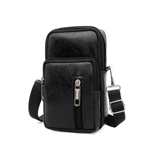 Men's PU Leather Waist Packs Bolsas Phone Pouch Bags Men Handbag Bag Small Chest Shoulder Belt Bag Trend Crossbody Bags Purse