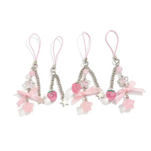 Ingemark 2025 New Korean Fashion Sweet Strawberry Bowknot Keychains Star Pendant Keyrings Ins Aesthetic Holder Bag Accessories