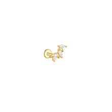 CANNER 1PC Horse Eye Heart-shaped Flat Head Cartilage Piercing Stud Earring Women 925 Sterling Silver Geometric Zircon Earring