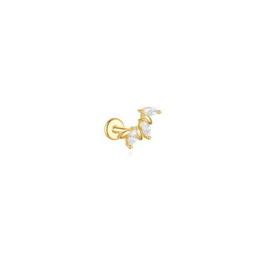 CANNER 1PC Horse Eye Heart-shaped Flat Head Cartilage Piercing Stud Earring Women 925 Sterling Silver Geometric Zircon Earring