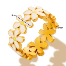 Korean Fashion Little Daisy Rings for Women Girl Fresh Style Accessories Fancy Cute Stainless Steel Ring Gift Statement Jewelry