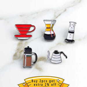 Cute Coffee Tools Beans Enamel Pins Mini Cartoon Coffee Accessories Brooch Barista Badge Lapel Fashion Coffee Cup Jewelry Gift