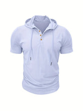 Men's T Shirt Summer Slim Fitness Hooded Short-Sleeved Tees Male Lightweight Hoodie Fitness Breathable Sports Tops