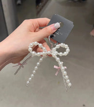 2025 New Korean Fashion Sweet Pearl Bow Keychain Heart Pendant Keyring Y2K Ins Aesthetic Holder for Girl Bag Pendant Accessories