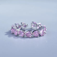 2023 Korean Wave New JIN Same Pink Yellow Zircon Love Ring INS Fashion Trend Celebrity Jewelry Women Accessories Lovers Gift