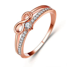 Huitan Chic Bow Shape Finger Ring for Women Infinity Sign Cubic Zirconia Rings Fashion Finger Accessories Daily Party Jewelry
