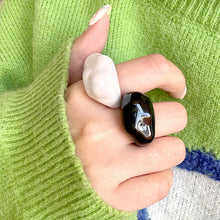 Fashion Korean Geometry Irregular Couple Rings For Women Charm Punk Black White Resin Acrylic Stacking Wear Finger Ring Jewelry