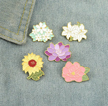 Backyard Garden Enamel Pins Custom Plants Sunflower Lily Daisy Lilac Brooches Lapel Badges Bag Cartoon Jewelry Gift for Friends