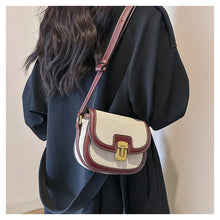 2025 New! Korean Minimalist Color - Block Single - Shoulder Crossbody Bag, Retro Saddle Style, Versatile Underarm Tote