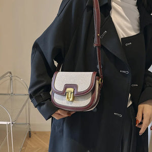 2025 New! Korean Minimalist Color - Block Single - Shoulder Crossbody Bag, Retro Saddle Style, Versatile Underarm Tote